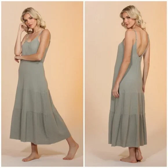 💕FRESH LAUNDRY💕 Gauze Flowy Dress ~ 100% Cotton Light Gray Small S NWOT - Picture 9 of 12